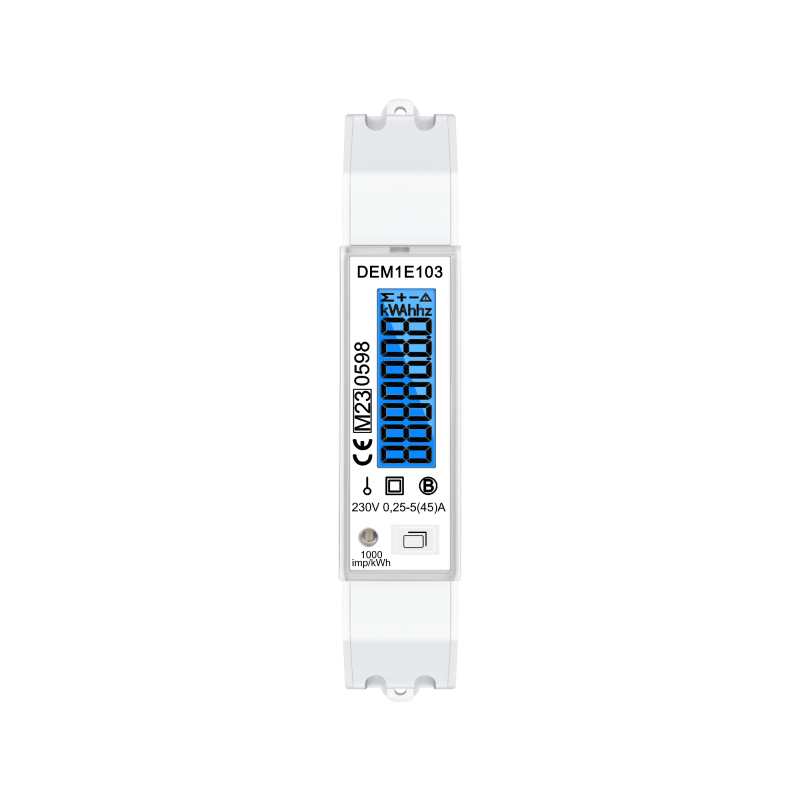 YTL DEM1E DIN Rail Single Phase 1W Smart Meter with Pulse Output 1000imp/kWh for Household and EV Charging China
