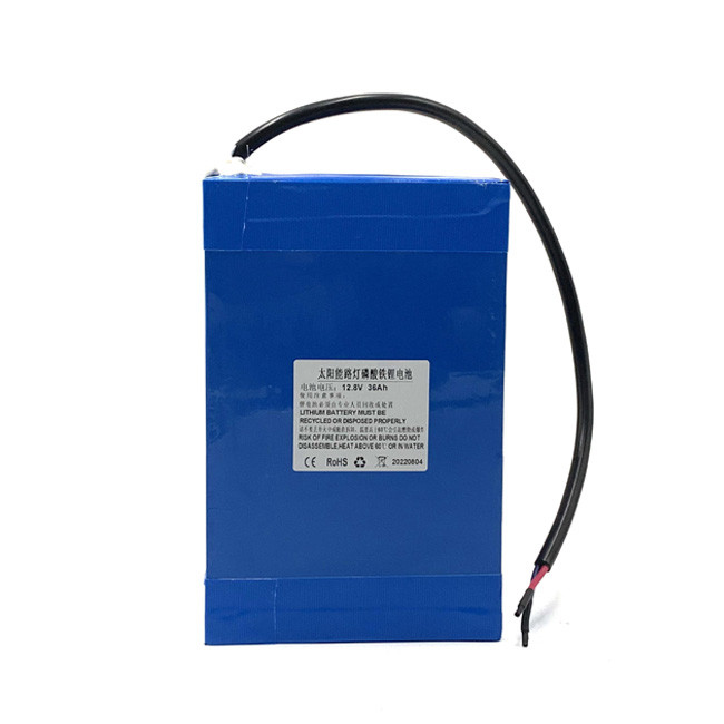 36AH LifePo4 Solar Street Light Battery Replacement 3.6Ah 26650 Battery Pack High-Capacity Long-Life 12.8V IP65 Waterproof for Outdoor Lighting JHOTA