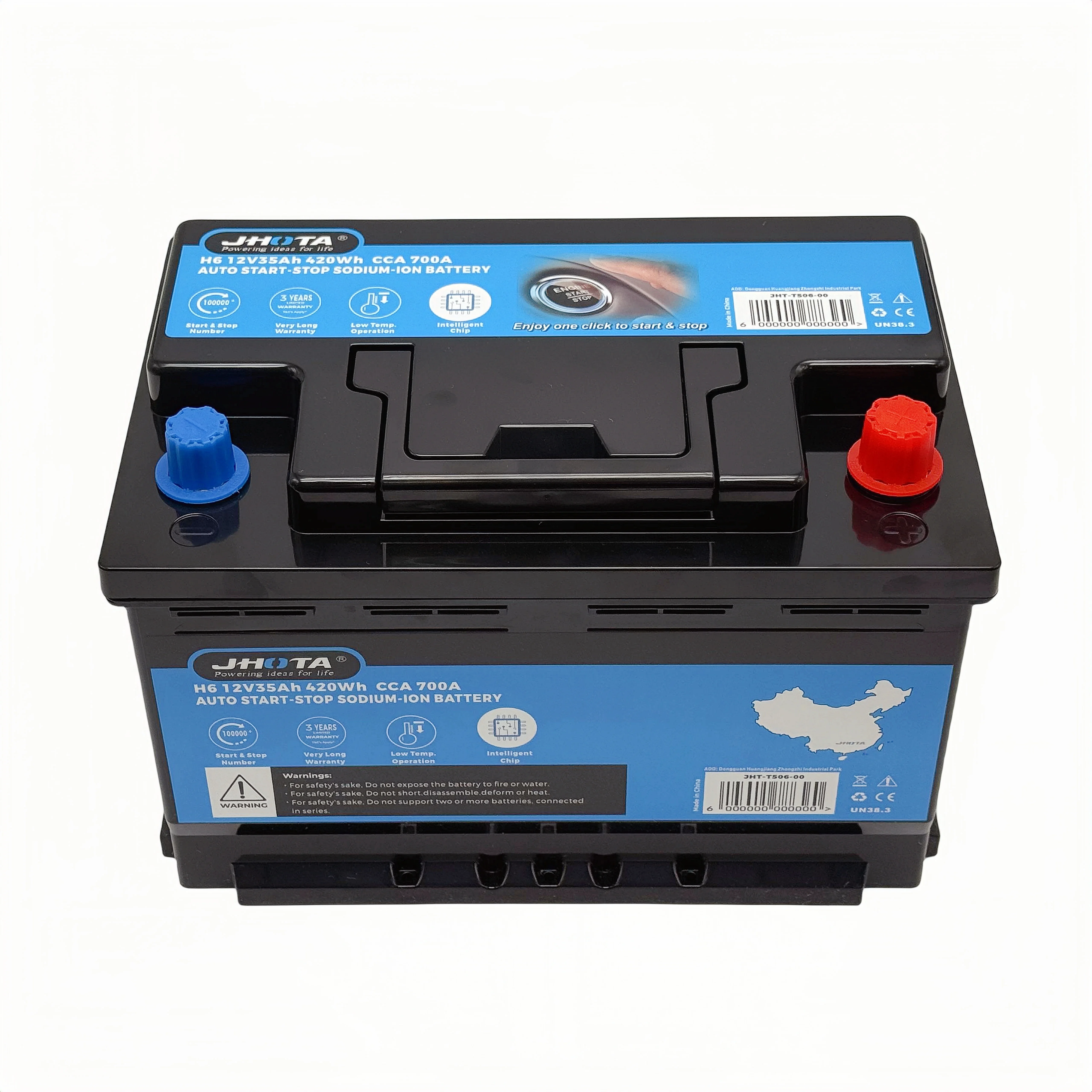 H8 12V 52.5Ah CCA 850A Start-Stop Battery Sodium-ion BMS Protection for Automotive Eco-Friendly Driving