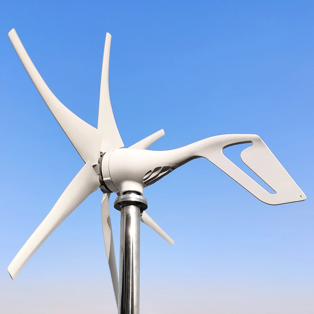 Wind Turbine Generator 1000W 12V/24V 6-Blade Efficient Off-Grid Power Solution for Home and Commercial Use Inki