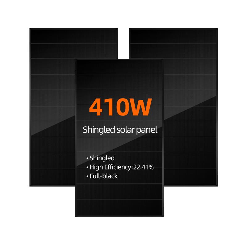 Shingled 410W Solar Panel Full Black Mono PERC Module for Commercial and Residential Rooftop Installations Sunrover