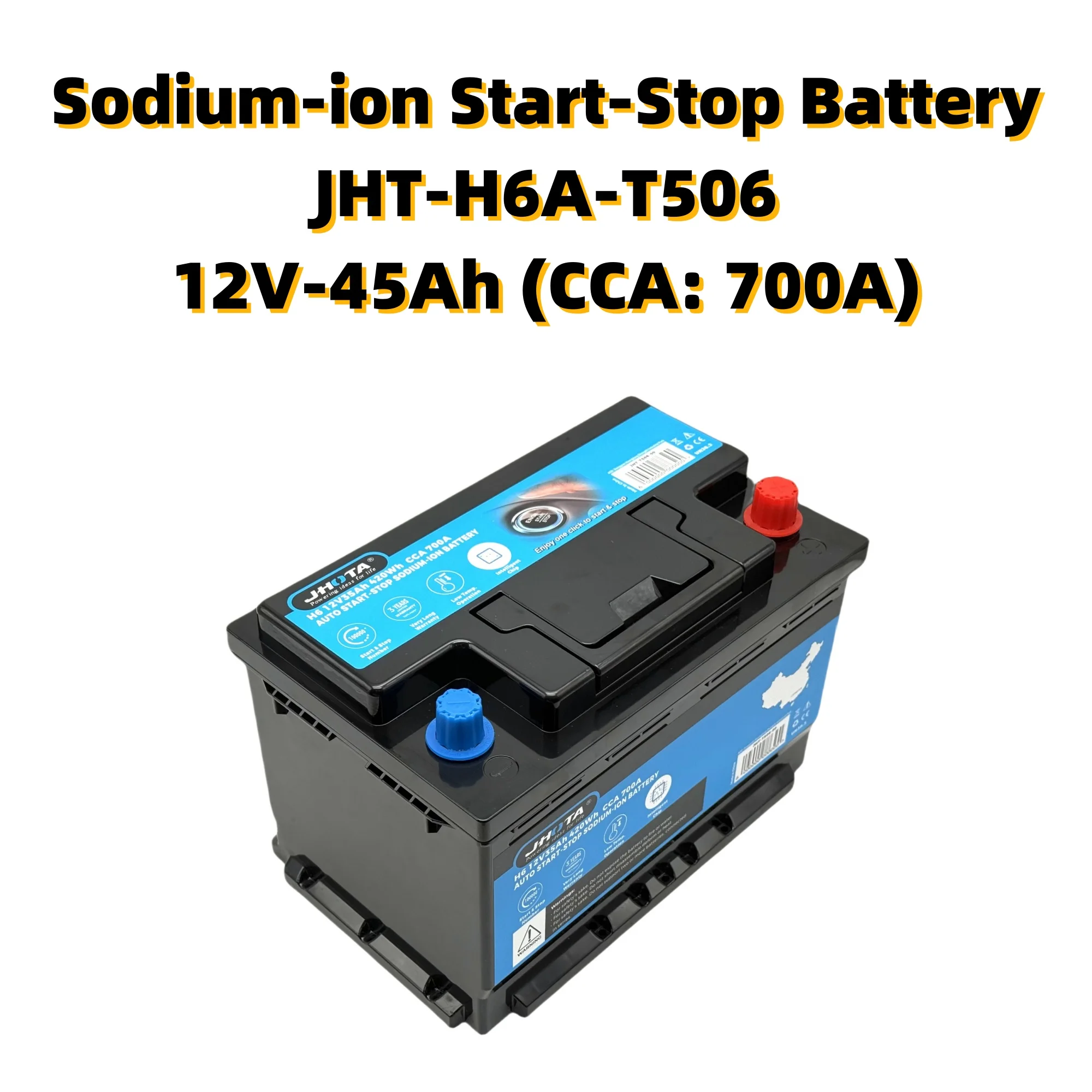 H6 12V 45Ah Sodium-ion Battery CCA 700A Start Stop Engine Cranking for Automotive Vehicles JHOTA