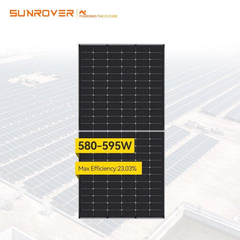 Solar Panel N Type 580W 595W High-Efficiency Photovoltaic Modules for Residential and Commercial PV Power Systems Sunrover