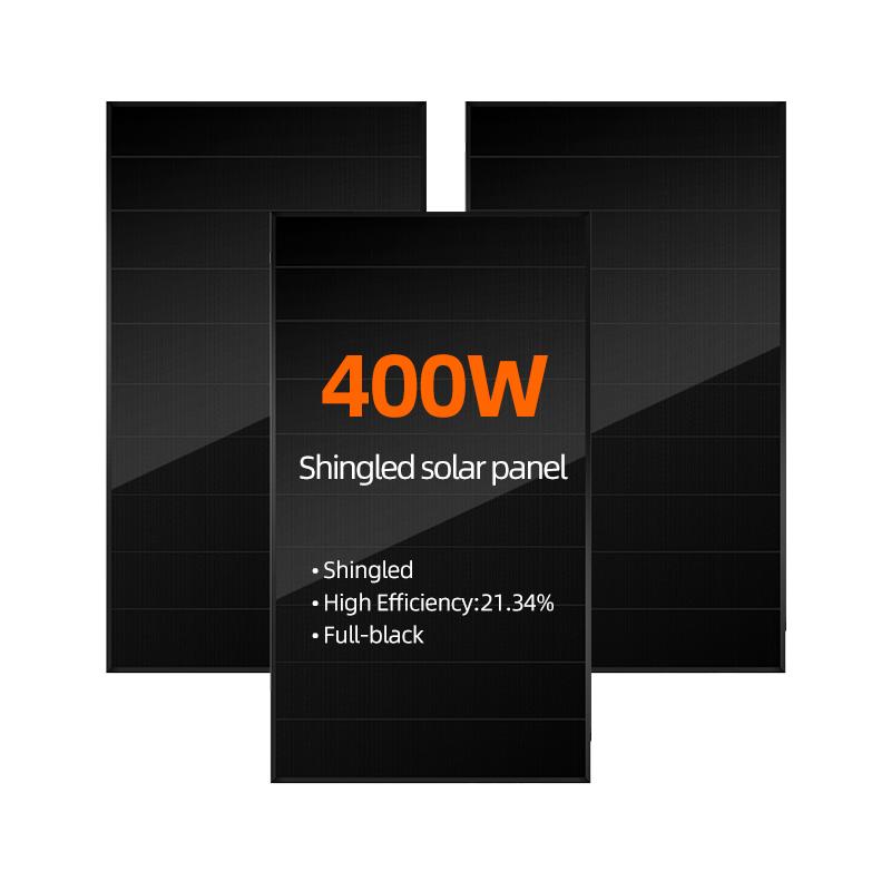 400w shingled solar panels All Black Mono PERC 21.89% Efficiency Commercial Rooftop Solar Power Sunrover