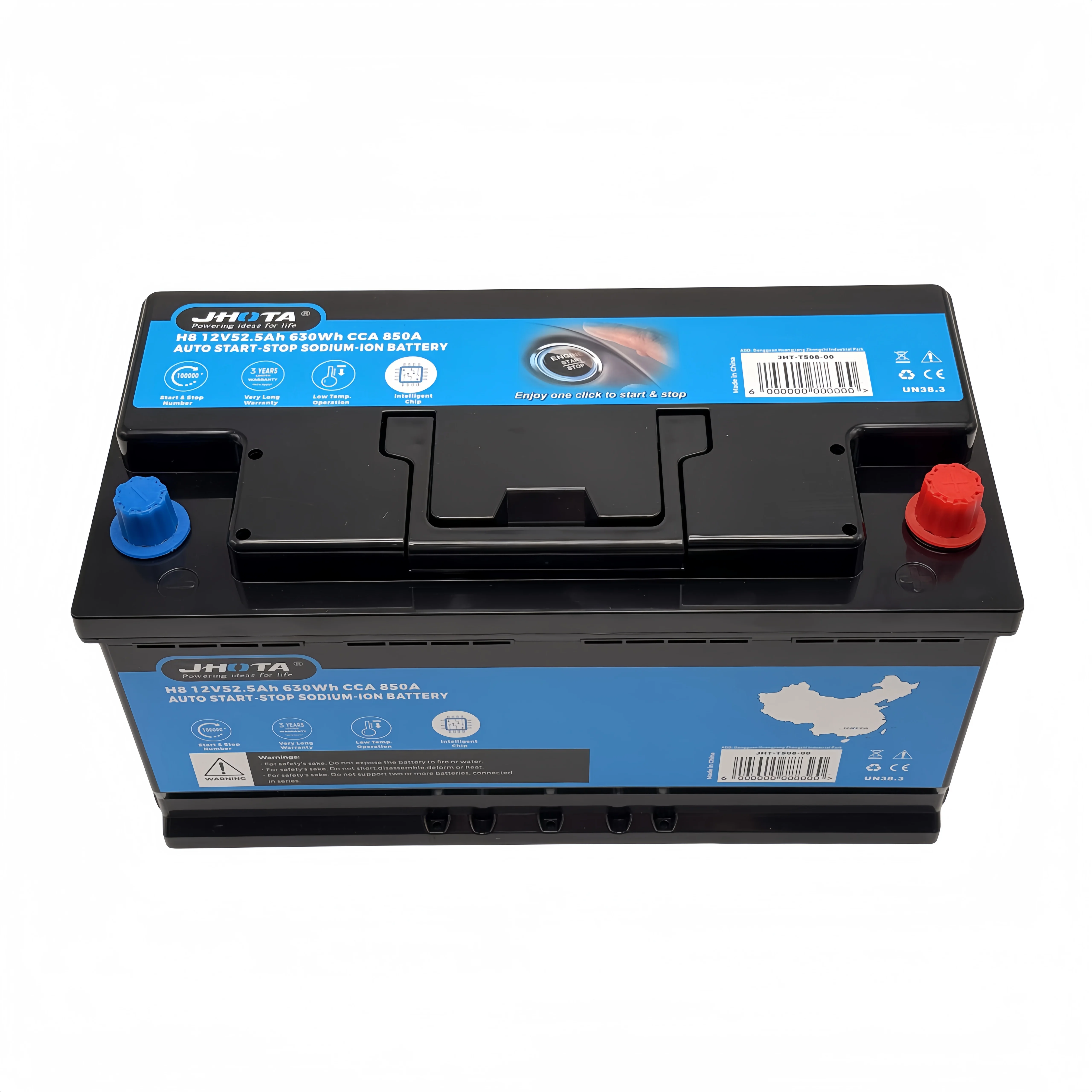 H8 12V 52.5Ah CCA 850A Start-Stop Battery Sodium-ion BMS Protection for Automotive Eco-Friendly Driving
