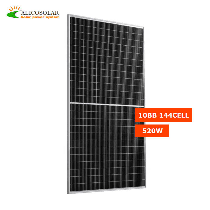 Solar Cell Module Panel 144 Half Cells Bifacial 515W-535W 182mm PERC Double-Glass for Commercial and Utility Projects Alicosolar
