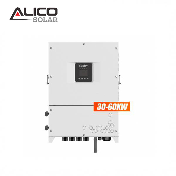 Alicosolar 415V Grid Tie 30KW 40KW 50KW 60KW Three Phase Solar Inverter High Efficiency IP65 Rated Outdoor Use for Commercial and Industrial PV Systems