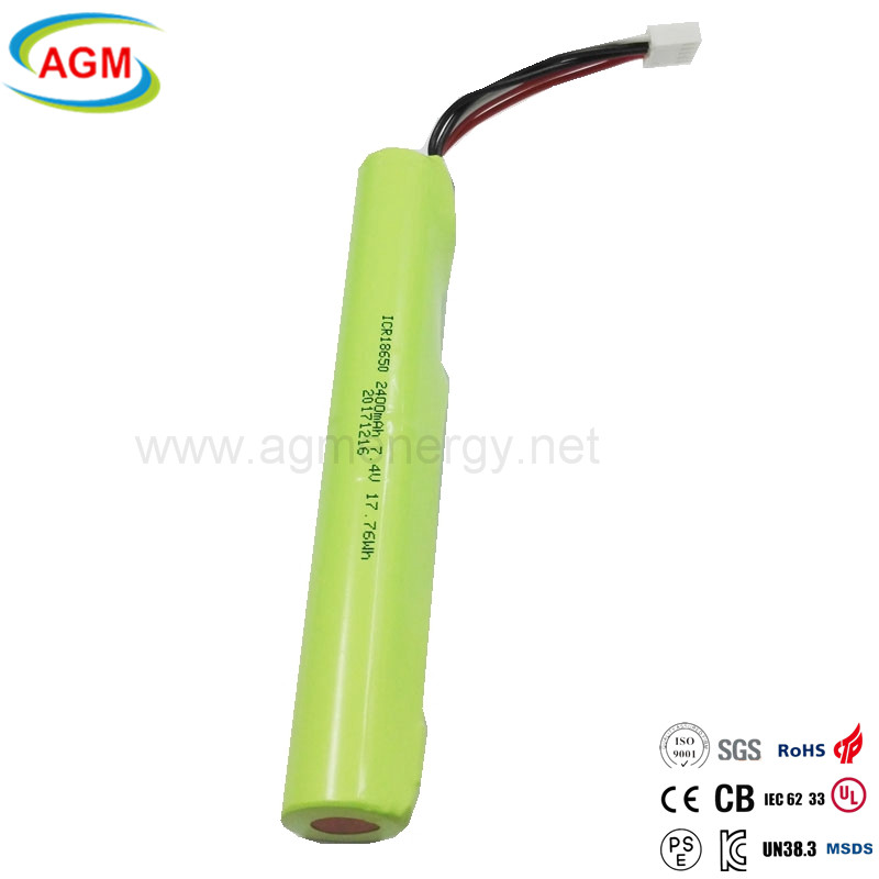 Smart Products 2S1P ICR 18650 2400mAh 7.4V Lithium Battery High Capacity Rechargeable for Solar Energy and E-Bike Applications