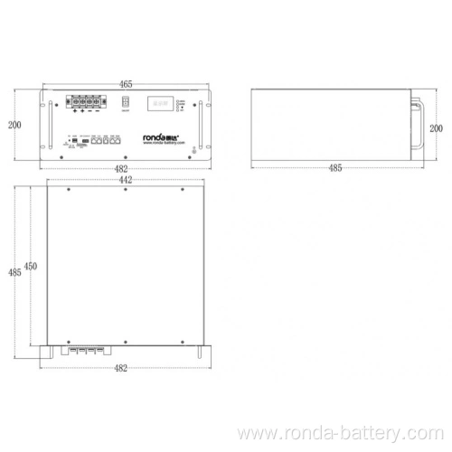 51.2V 100Ah LiFePO4 Battery Rack High-Capacity Solar Energy Storage System for Home and Commercial Use Ronda