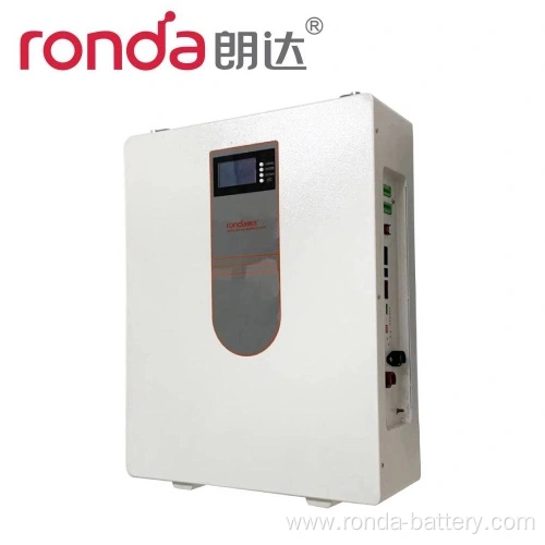 51.2V 100Ah 5kWh LiFePO4 Battery Home Energy Storage Wall-Mounted Solar Power Backup for Residential Use RONDA