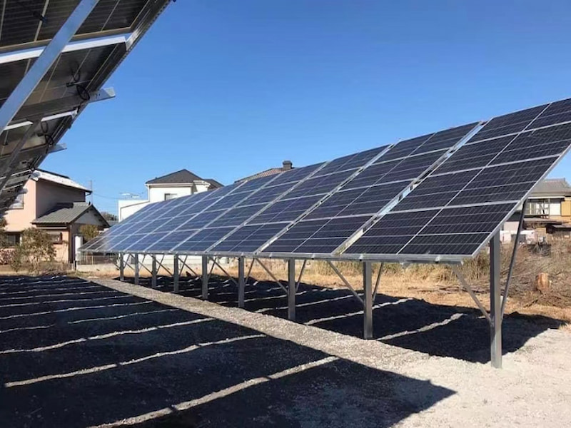 Solar Panel Ground Mounting Kit Screw or Concrete Bases 0-60° Tilt for Open Terrain
