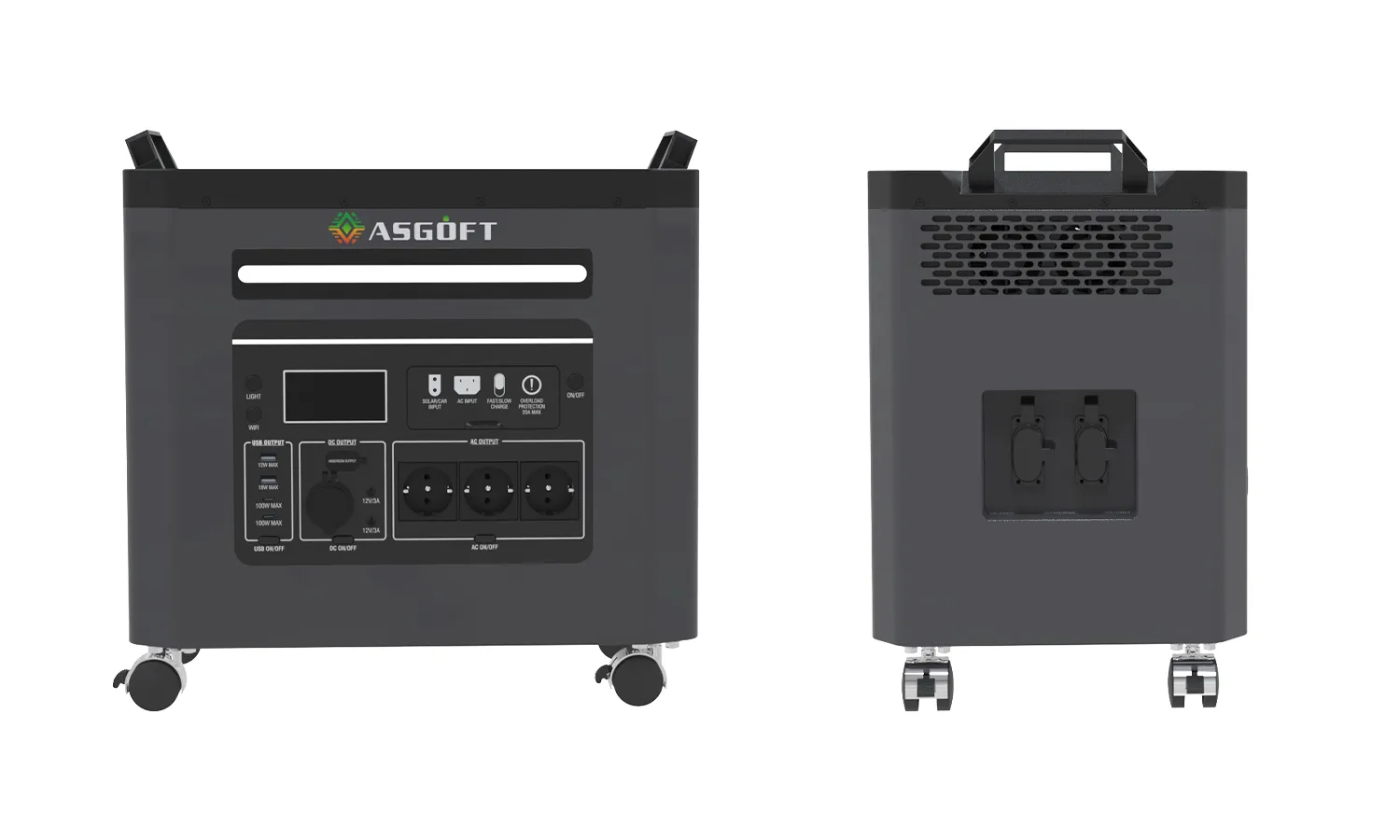 Portable Energy Storage LiFePO4 1200Wh/3300Wh for Outdoor Camping Emergency Backup ASGOFT