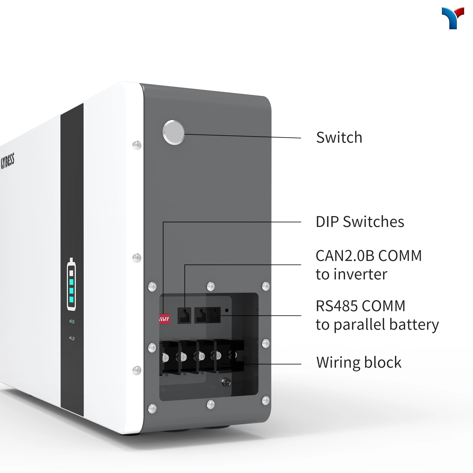 48V 50Ah 2.5KWh Wall-mounted Home Battery Backup LiFePO4 IP65 Outdoor & Indoor Use for Residential Energy Storage