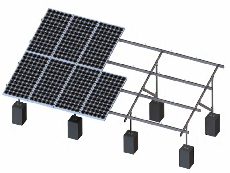 Solar Flat Roof System-Steel Mounting 0-60° Tilt, ≤60m/s Wind Load for Residential and Commercial Installations C&D Emerging Energy
