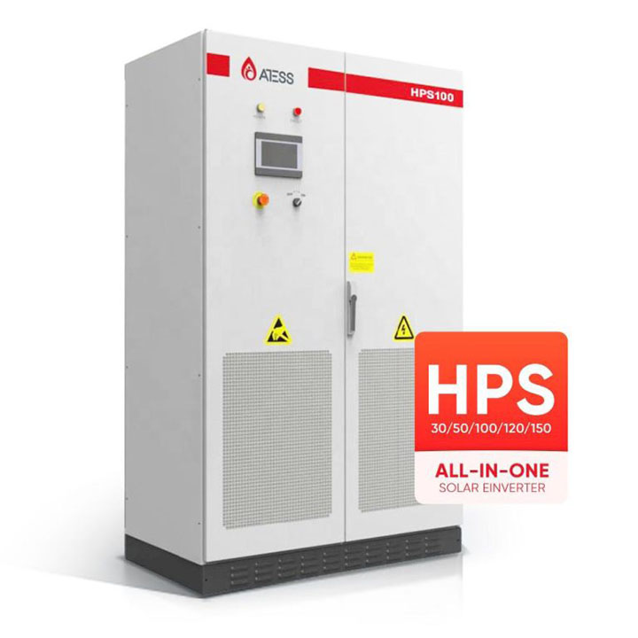ATESS HPS 100KW Hybrid Inverter Pure Sine Wave 48V-720V Input Three Phase Off-Grid Solar System ATESS