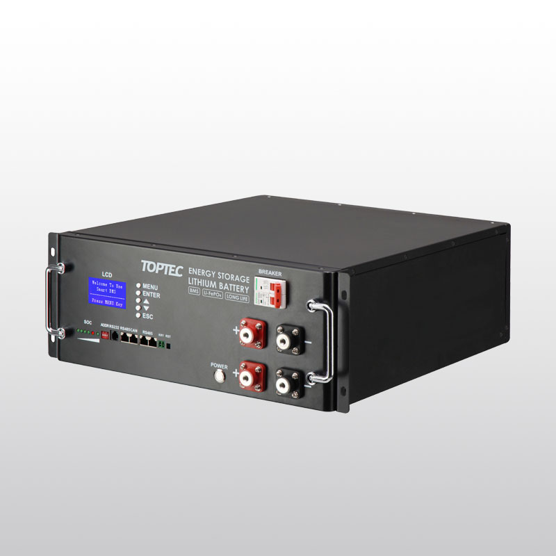 Cabinet Energy Storage Lithium Battery 4U Design with BMS, High Safety and Long Cycle Life for Solar Off-Grid Homes and Commercial Systems Dktoptec