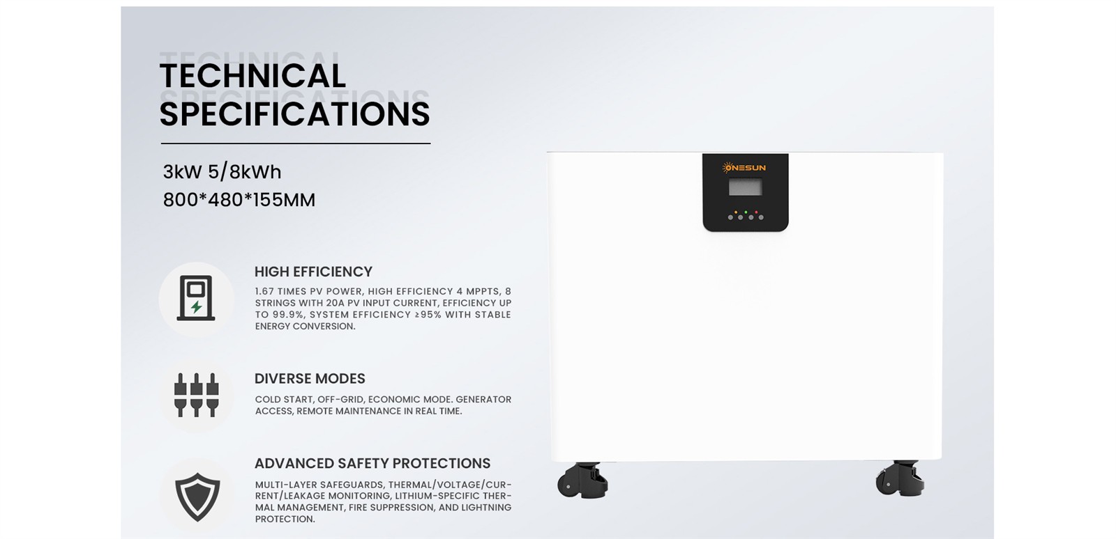Solar Power and Storage Small And Compact System 3kW 5/8kWh All-in-One Off-Grid Home Energy Solution