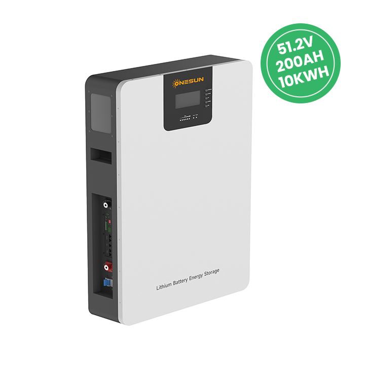 Onesun Battery LFP Wall Mount 10.12 Kwh 51.2 V 51.2V200AH Long Life Span Over 15 Years Solar Energy Storage System for Home and Commercial Use Onesun