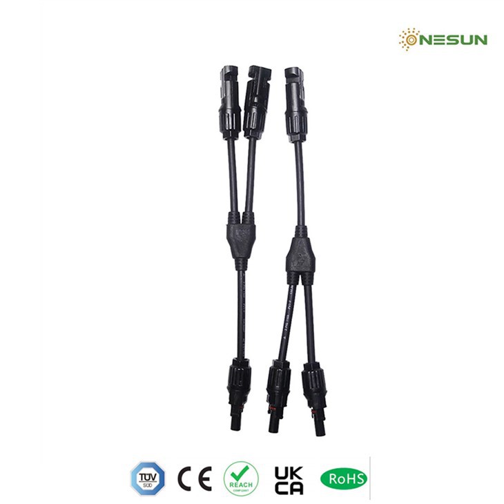 Y Type Branch PV Connector 1000V IP68 Waterproof PPO Insulation for Solar Systems ONESUN