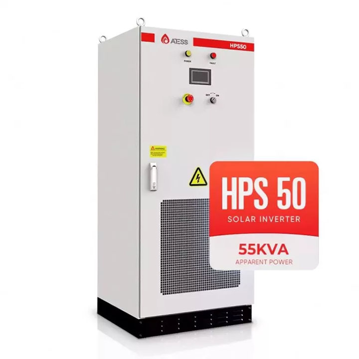 ATESS HPS 50KW Hybrid Inverter 55kVA Pure Sine Wave Off-Grid Solar Power System for Home and Commercial Use