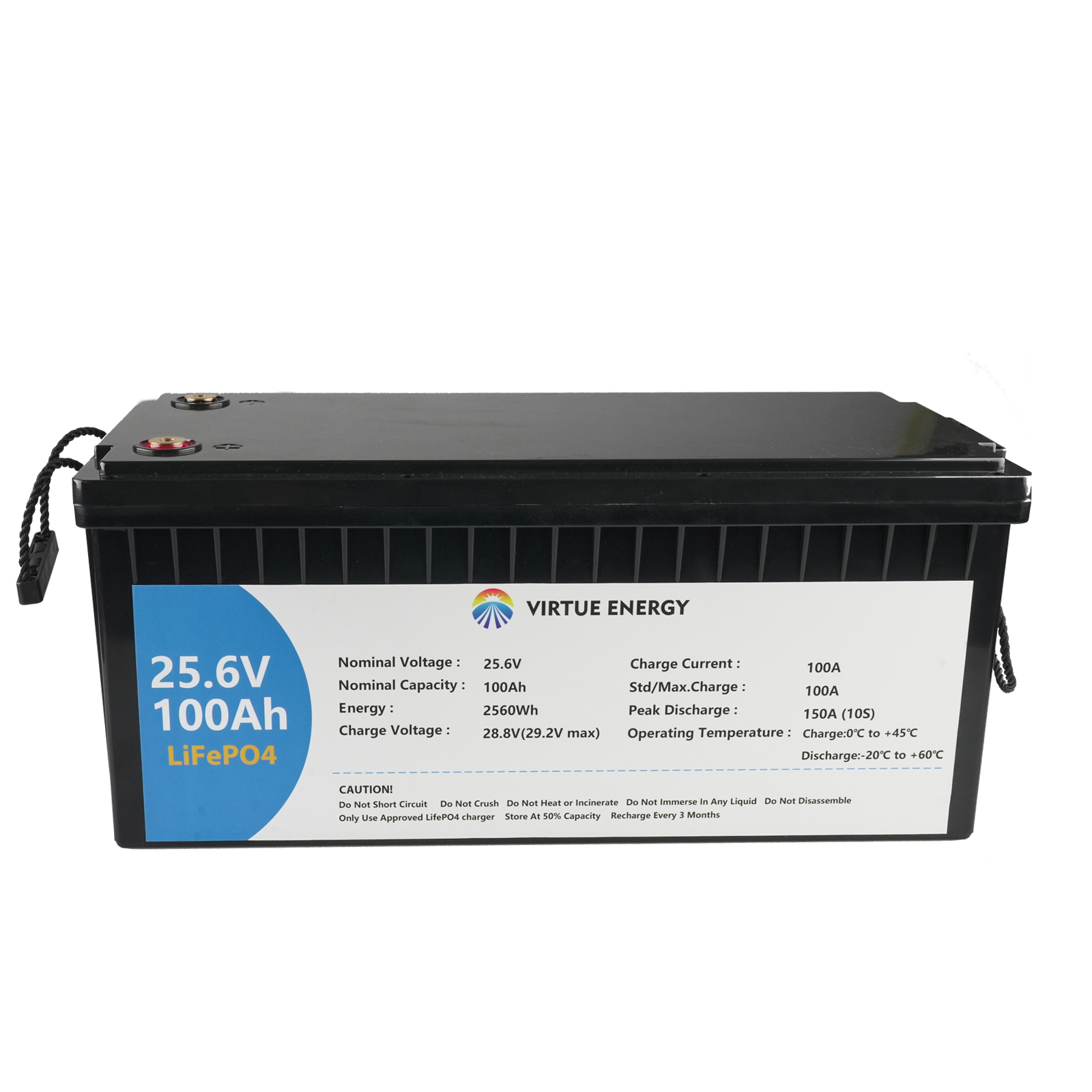 LiFePO4 Battery 24V 100Ah High Cycle Life for Solar Storage RV Floor Machines Virtue