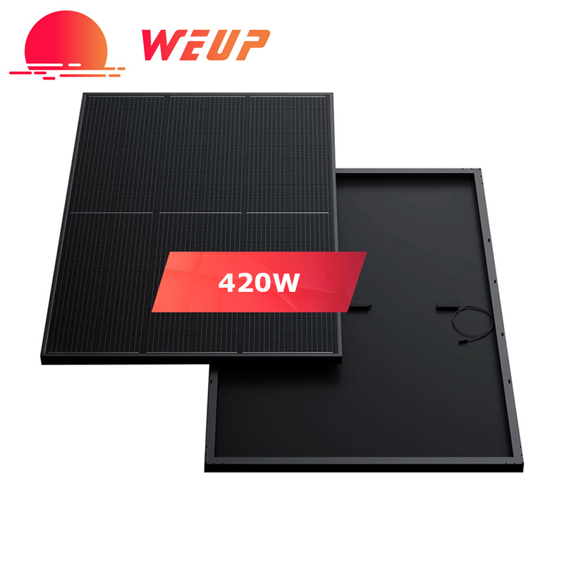 420W Full Black 10BB Mono PERC 182mm Half Cell PV Solar Panel High-Efficiency Monocrystalline Module for Residential and Commercial Installations WEUP