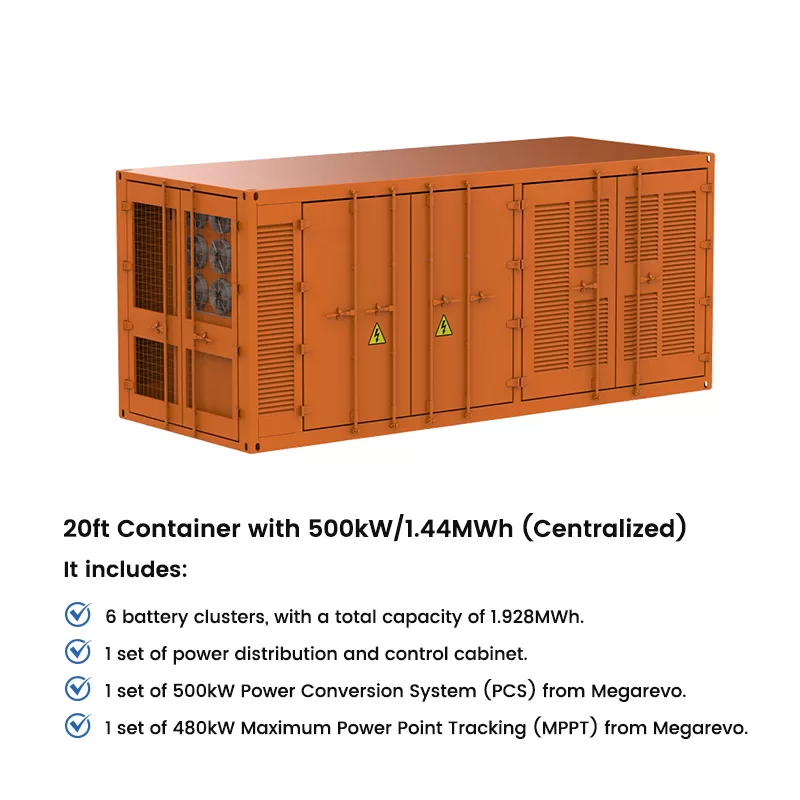 Battery Energy Storage Solution 1.44MWh 768V Air-cooled Containerized System for Commercial and Industrial Microgrid Applications