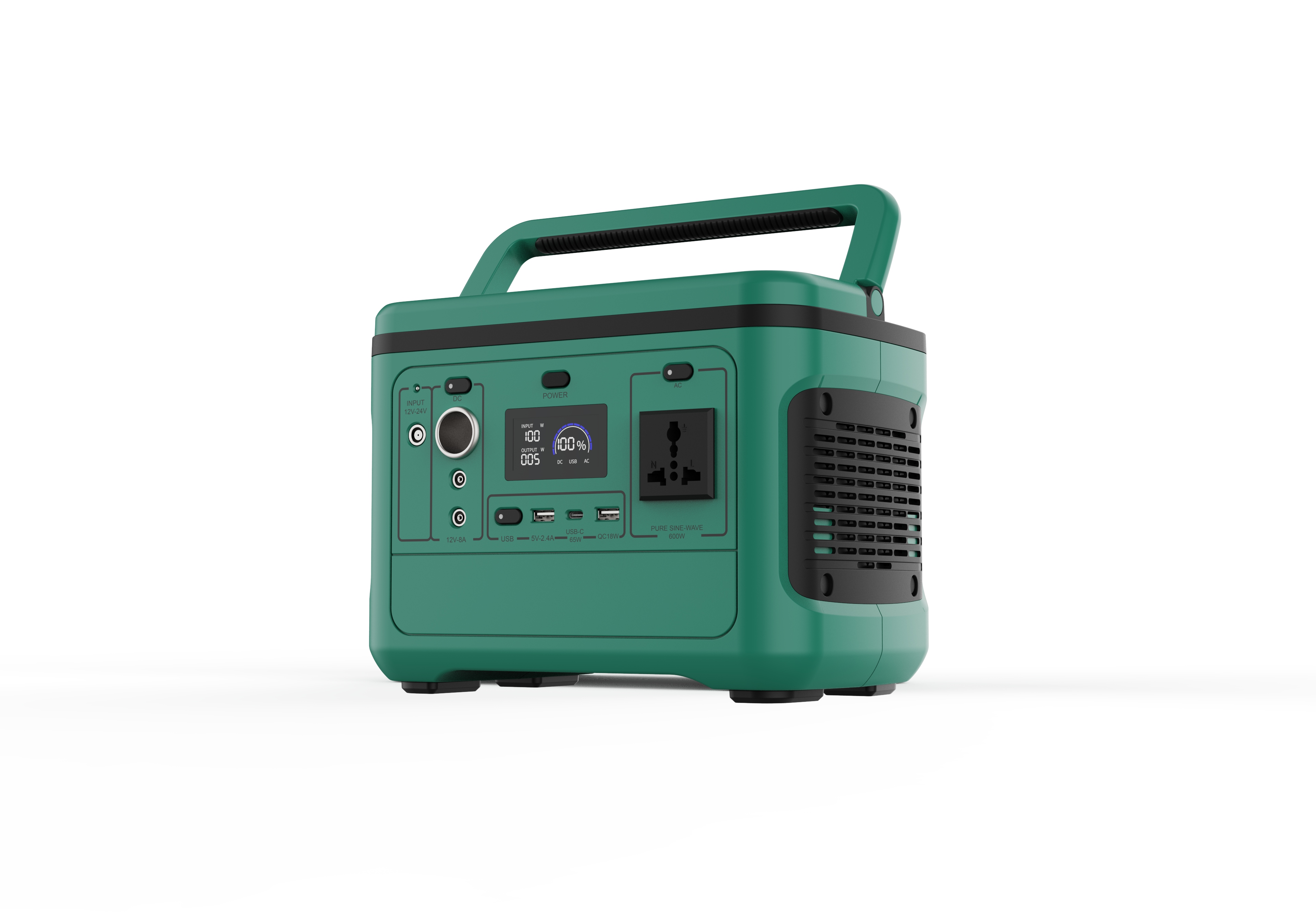 600W Sine Wave Energy Storage Power Supply 568Wh Portable Emergency Backup Power for Outdoor & Home Use