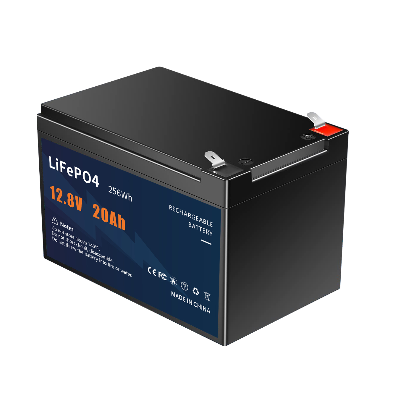 12.8V 20AH LiFePO4 Battery 12.8V 20Ah Deep Cycle for Solar Storage RV Backup Power