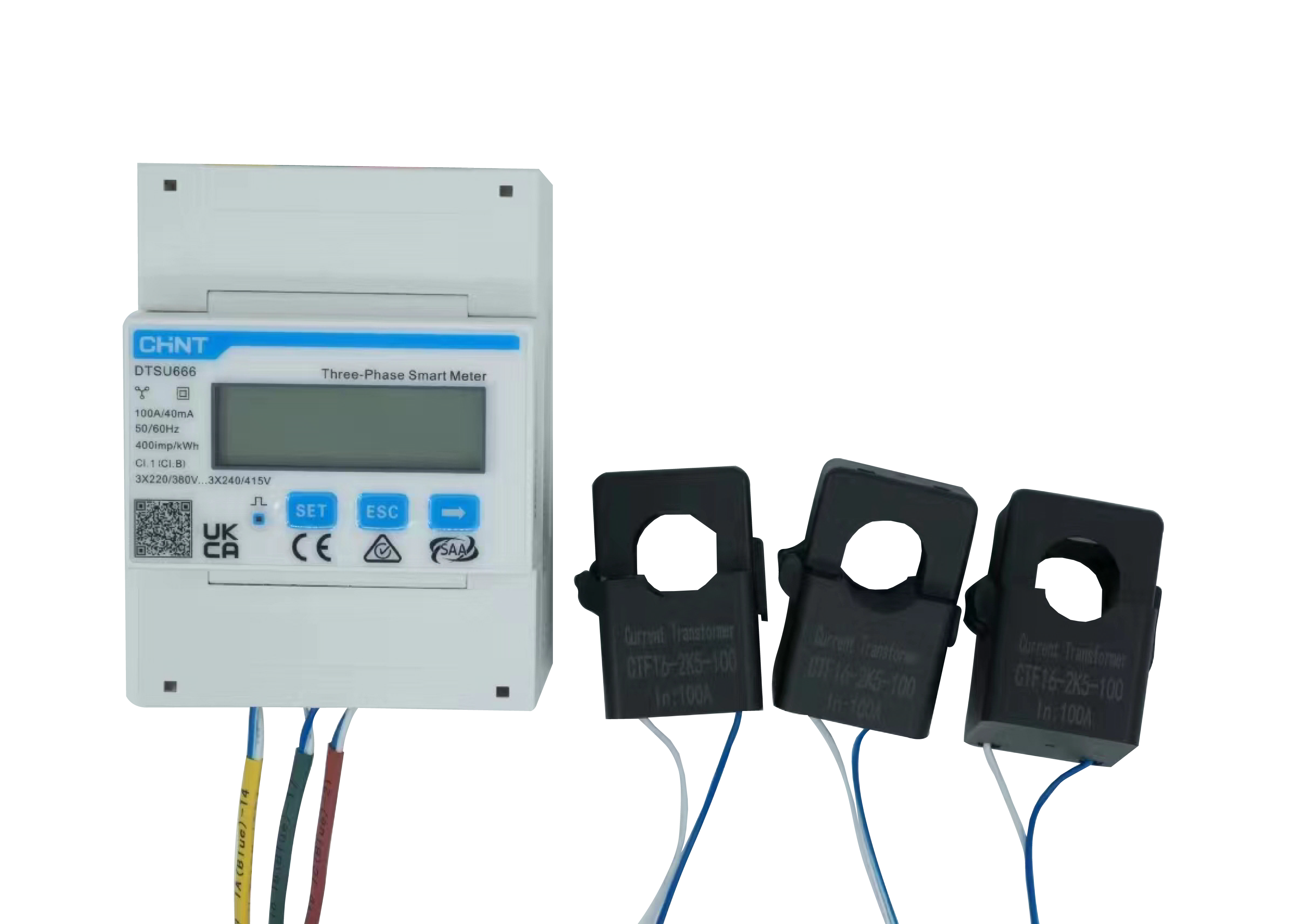 Three Phase Meter DTSU666 3*230V/400V 100A Modbus RTU LCD Display for Energy Monitoring and Smart Grid Systems