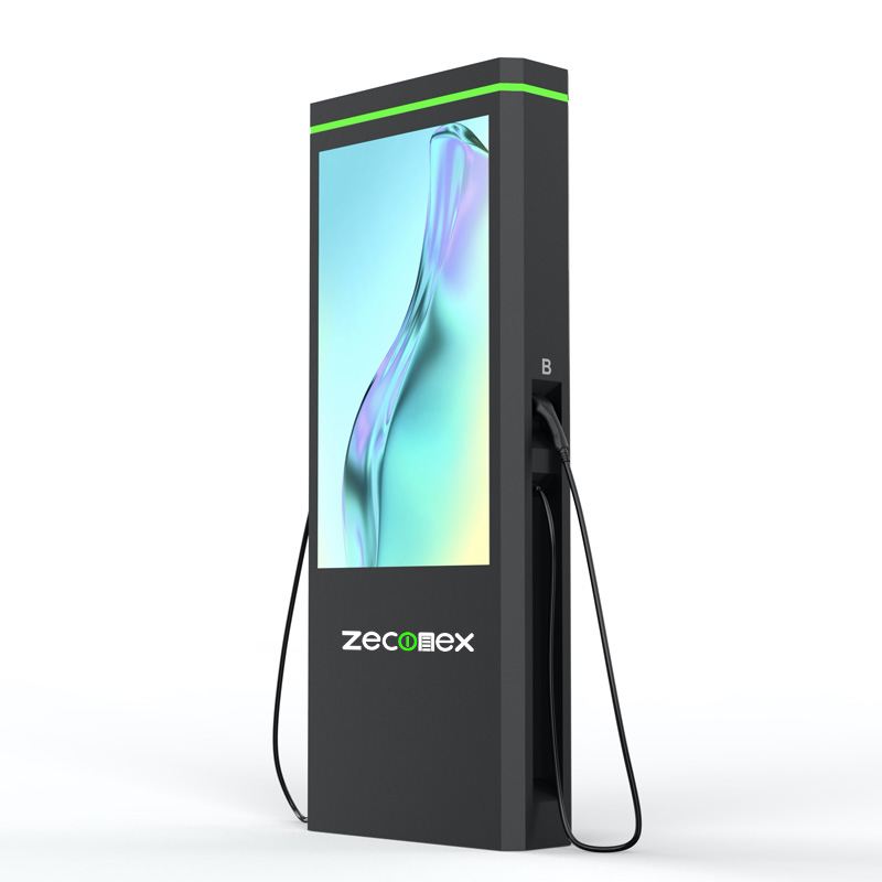 Commercial EV Charger 14KW 22KW 44KW with Advertising Screen for Shopping Centers and Garages Zeconex