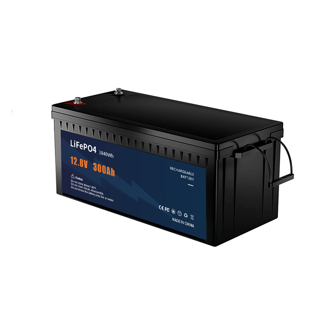 12.8V 300AH LiFePO4 Battery 300A Continuous Discharge for Solar Storage RV Backup Power