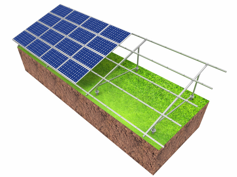 Aluminum Solar Ground Mount Racking System Heavy-Duty Corrosion-Resistant for High Wind Snow Load Open Ground Installations CND