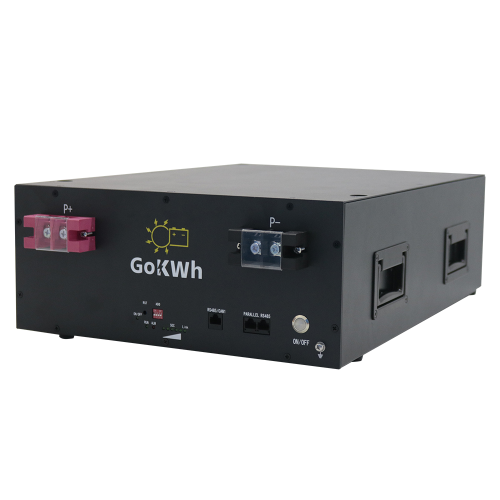 GoKWh 51.2V 100Ah 5kWh LiFePO4 Bluetooth Stack-mounted Home Battery Storage Active Balancing BMS IP67 Protection for Residential and Commercial Energy Storage