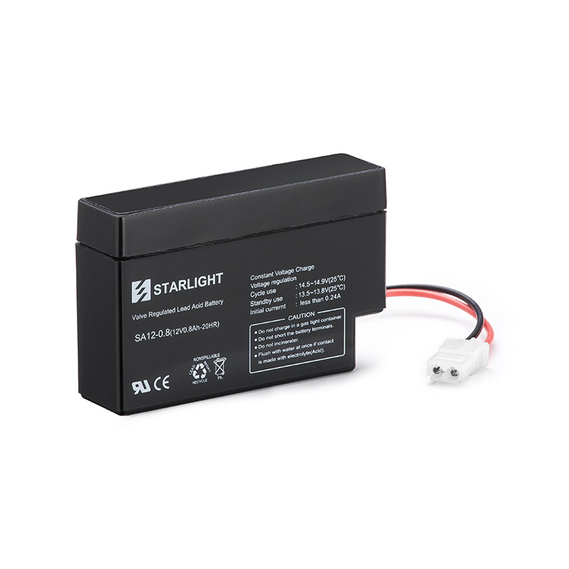 SA12-0.8 (12V 0.8Ah-20HR) Sealed Lead Acid Battery for Backup Power and Cycle Use Starlite