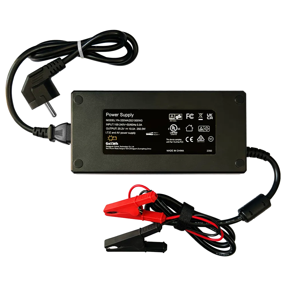GoKWh 24V (29.2V) 10A AC To DC LiFePO4 Battery Charger High-Efficiency Fast Charging for Solar Energy Storage and Off-Grid Systems