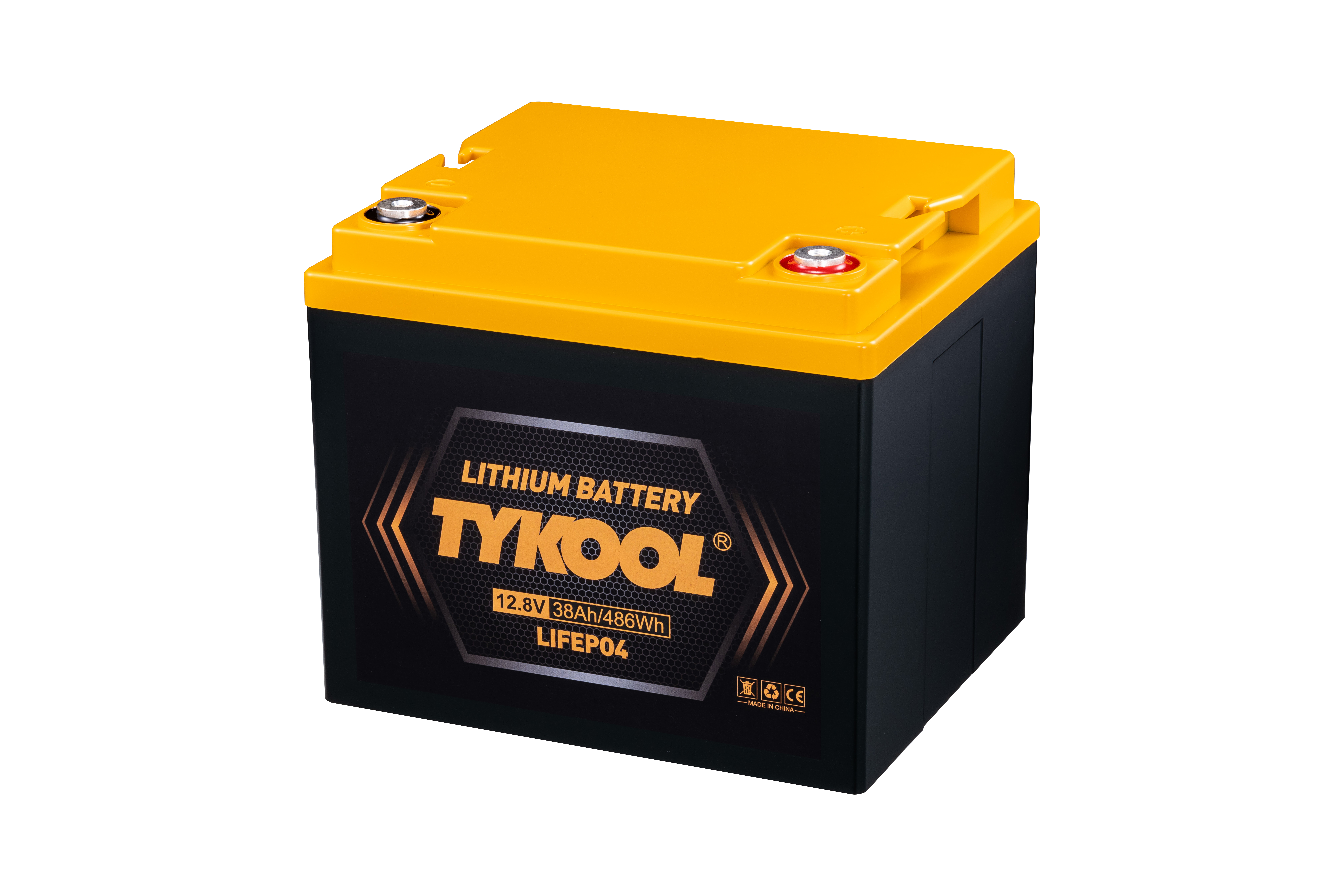 12.8V / 12V 38Ah LiFePO4 Lithium Battery High Energy Density, Long Cycle Life for RVs, Boats, Solar Storage TYKOOL