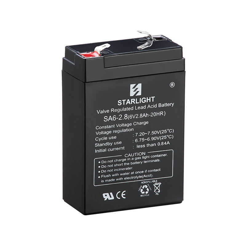 SA6-2.8 6V 2.8Ah Sealed Lead Acid Battery for Backup Power and Cycle Use Starlite