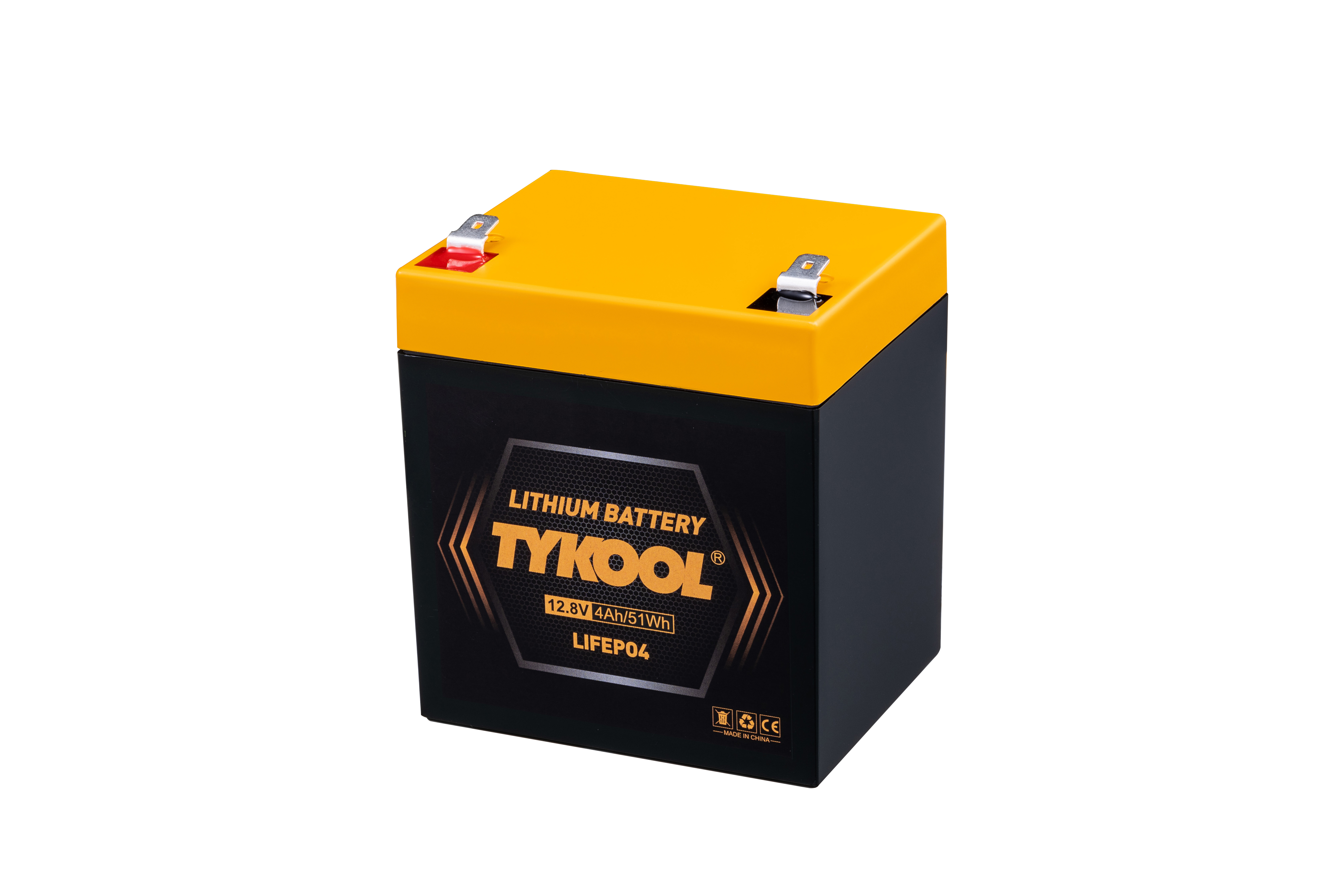12.8V / 12V 4Ah LiFePO4 Lithium Battery Compact Lightweight High Cycle Life for RVs, Boats, Caravans TYKOOL