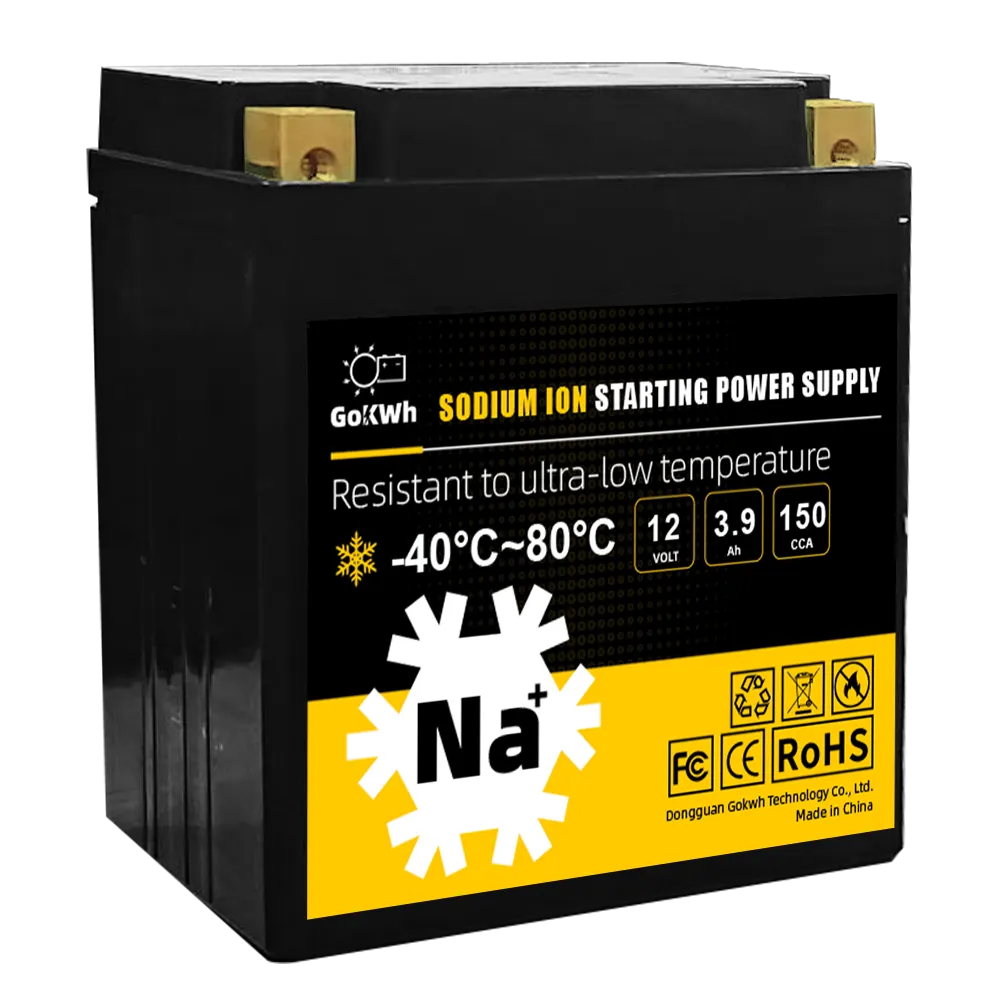 Sodium-ion Battery 12V 3.9Ah 150CCA High Cycle Life for Motorcycle ATV UTV GoKWh
