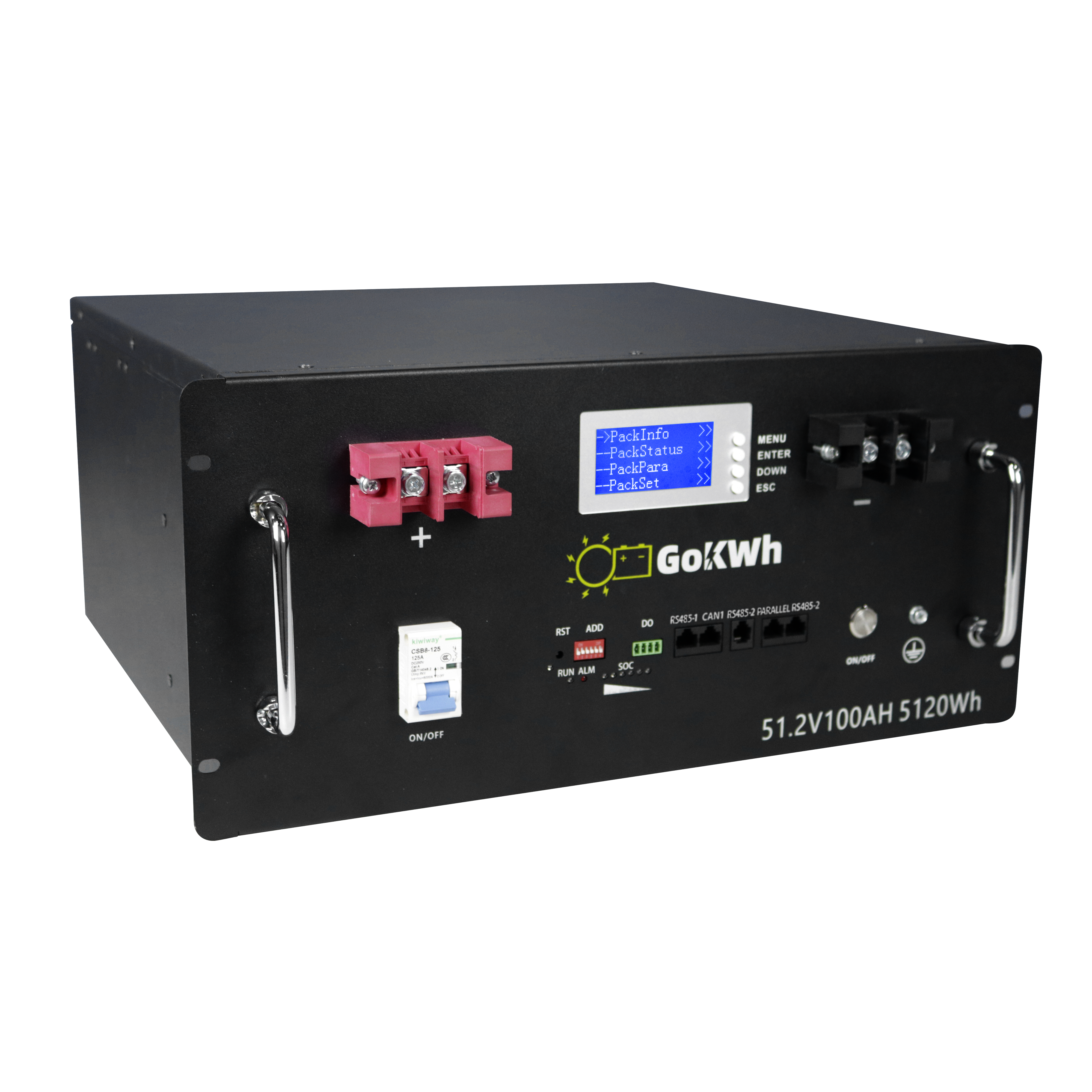 GoKWh 51.2V 100Ah LiFePO4 Rack-mounted Battery Storage High-Density Home Energy Backup System
