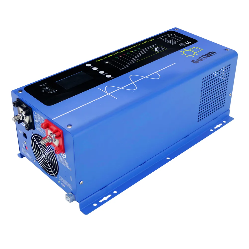 GoKWh 3000W DC 24V Pure Sine Wave Inverter with Charger High-Efficiency 90%+ for Solar Power Backup and Off-Grid Systems