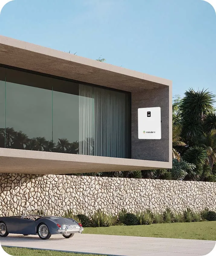 51.2V Wall-mounted All-in-one Home Energy Storage Battery 5.12kWh IP54 Rated for Residential Solar Storage