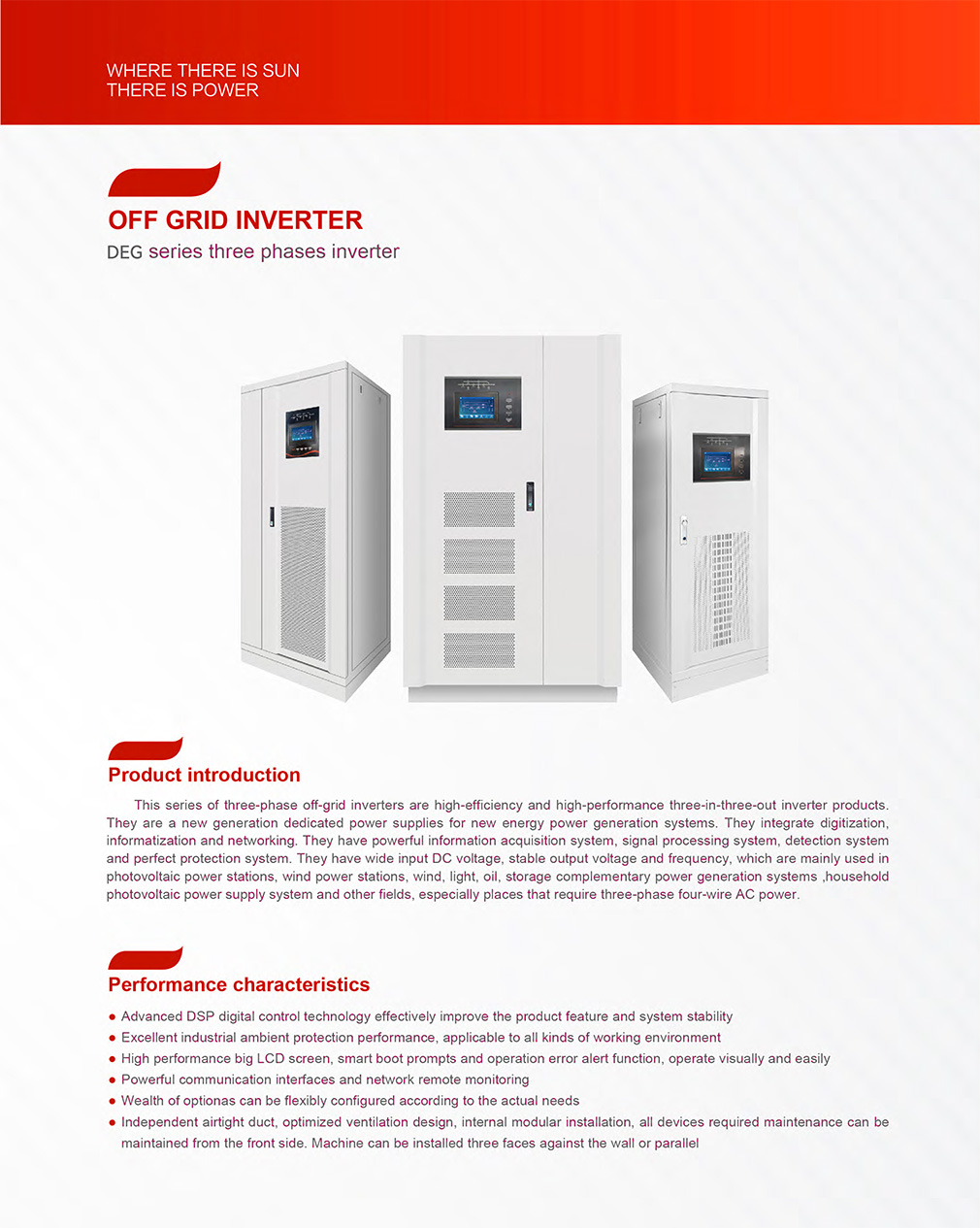 Single-phase power frequency DEG series Photovoltaic Inverter Control Integrated Machine Pure Sine Wave Output for Solar Energy Systems