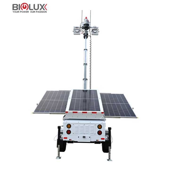 Solar Trailer with Light 3×435W Mono Panels 6×200Ah GEL Battery 6×100W LED for Outdoor Events Construction Sites Biglux