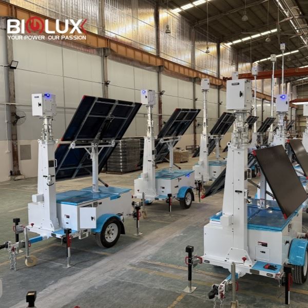 Security Tower Trailer With Camera High Efficiency Solar-Powered Off-Grid Surveillance for Remote Sites BIGLUX