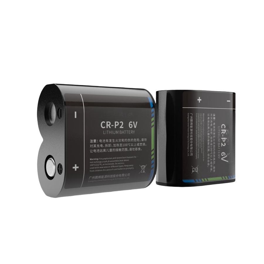 CR-P2 6V 1500mAh Lithium LiMnO2 Cell High Energy Density for Digital Cameras and Infrared Sensors