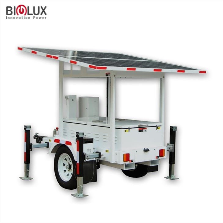 Solar Power Generator 2kW Pure Sine Wave 9600Wh GEL Battery Off-Grid Solar Trailer for Outdoor & Emergency BIGLUX
