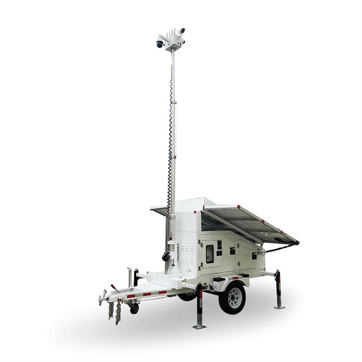 Solar Surveillance Tower 3*380W Monocrystalline Panel, 6*150Ah Battery for Construction Site Security Biglux