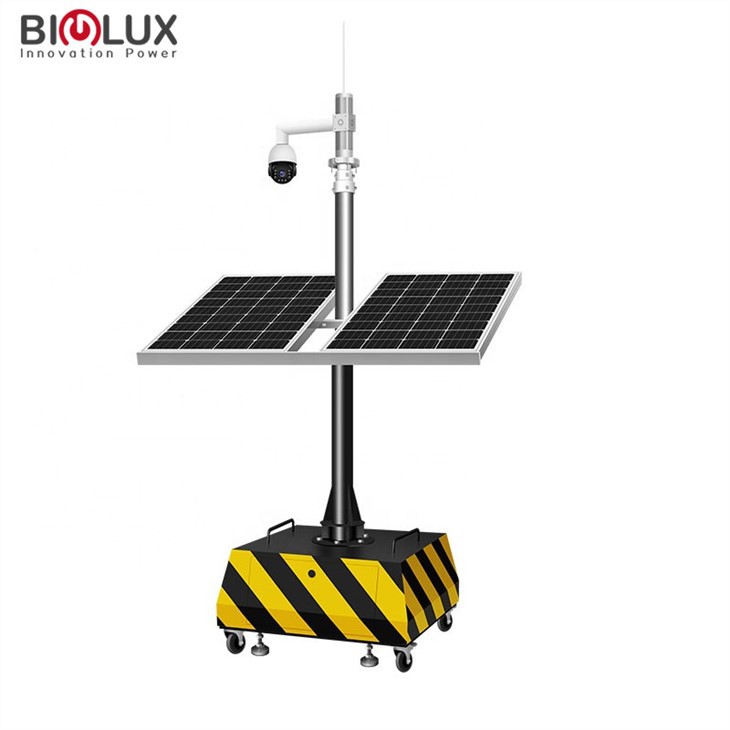 Mobile Solar Power Supply Surveillance System Portable Off-Grid Monitoring for Construction Sites and Remote Areas